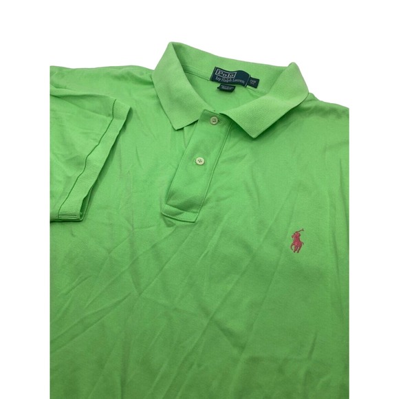 Polo Ralph Lauren‎ Men's SS Pullover Polo Shirt Lime Green 2XB Big - Picture 1 of 4